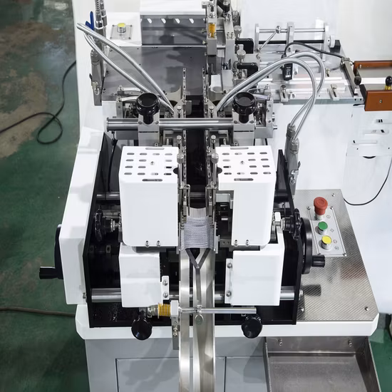 Garment Care Cotton Tape Polyester Satin Ribbon Ultrasonic Label Cutting and Center Folding Machine